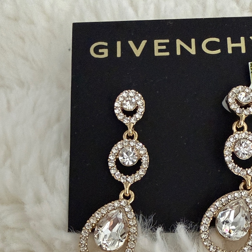 Givenchy Gold-Tone Teardrop Crystal Earrings